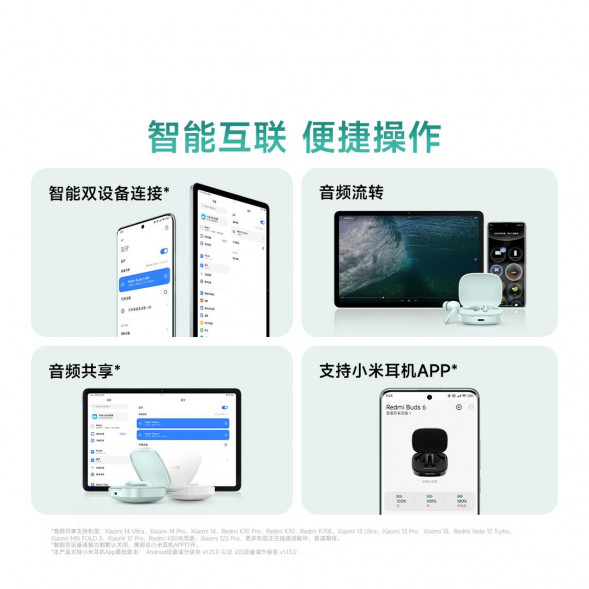 Xiaomi Redmi Buds 6 earphones sunny white 59309