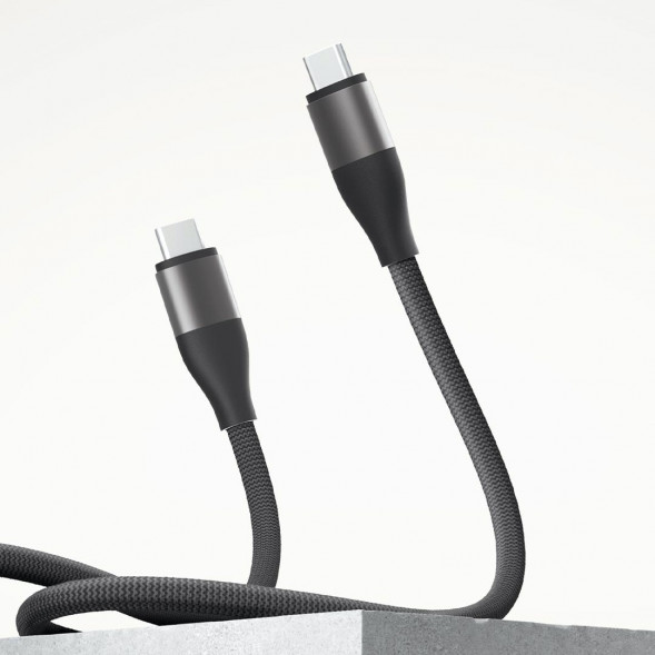 Xiaomi 6A dual Type-C high-speed braided data cable dark gray 52836