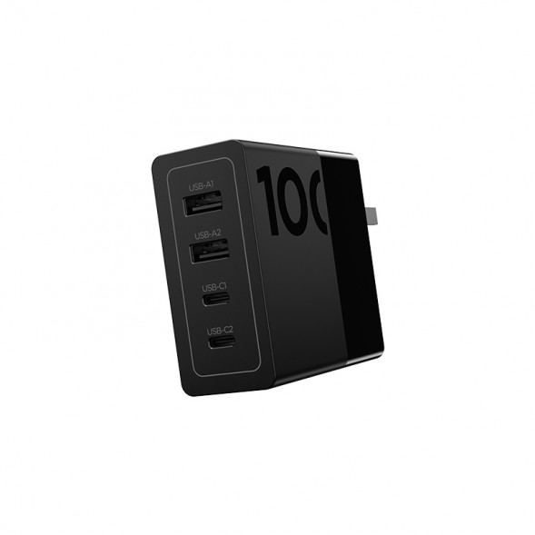 Lenovo Thinkplus light and shadow series 2C+2A gallium nitride multi-port charger 100W black QX51P89781