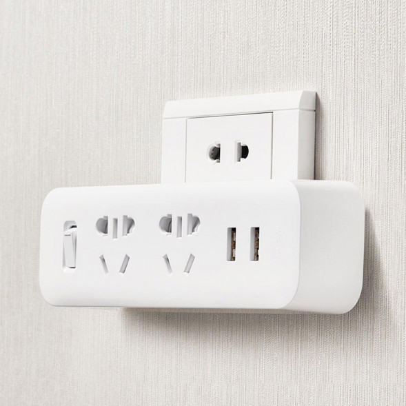 Xiaomi Mijia 2-bit converter 2-bit converter white with 2 ports USB 2A fast charging 17177