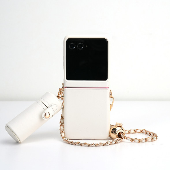 Lenovo Motorola (moto) razr 40 Ultra fashion chain plain leather protective case/plain leather protective case QX41M44949