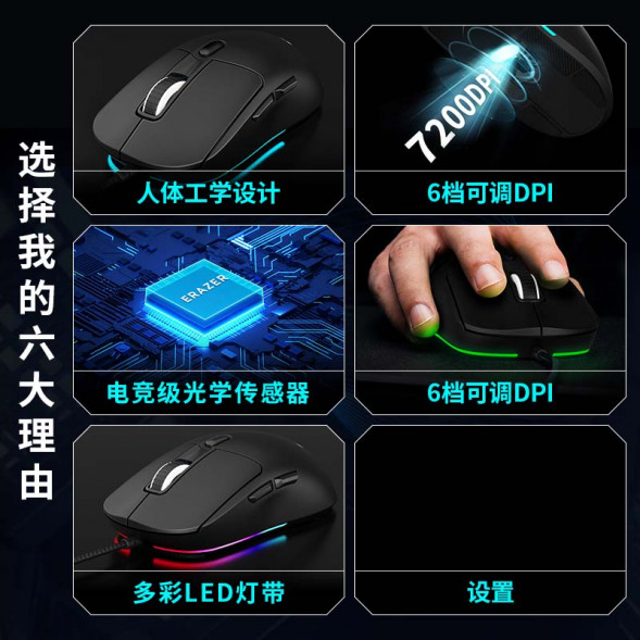 Lenovo Erazer Wired Gaming Mouse G302 Pro White/Wired Mouse 65011752