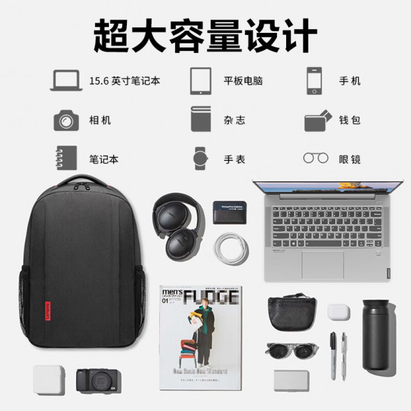 Lenovo Laptop Bag Black B41 15.6-inch Multifunctional Backpack 202310070002
