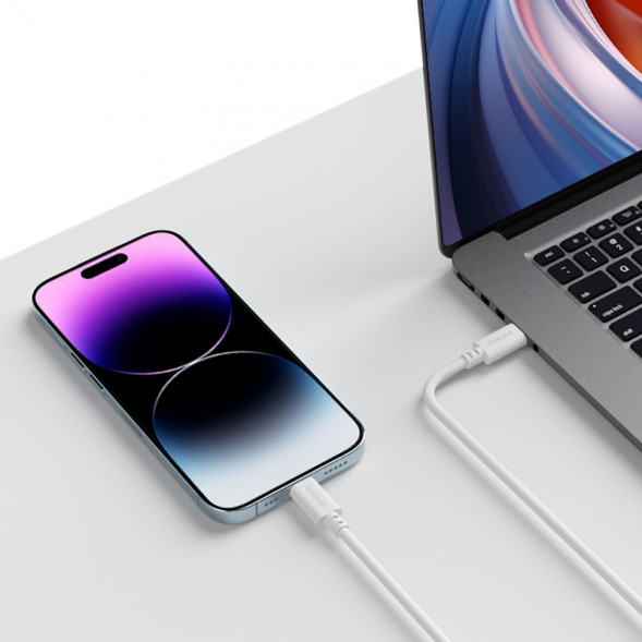 Lenovo Thinkplus USB-C to USB-C original 100W silicone fast charging cable (1 meter) white QZ51Q30669