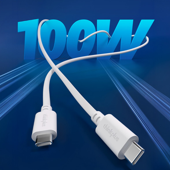 Lenovo Thinkplus USB-C to USB-C original 100W fast charging cable (1 meter) white QZ51Q30676