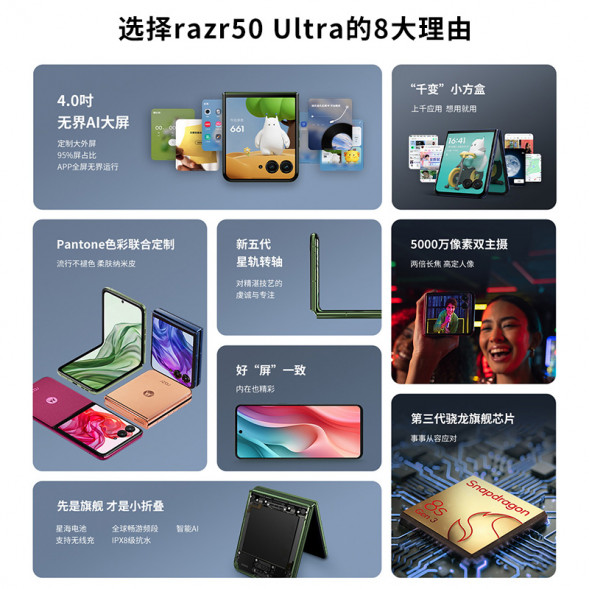 Lenovo Motorola (moto) razr 50 Ultra/12GB+512GB/Modern Ai Green PB1U0003CN