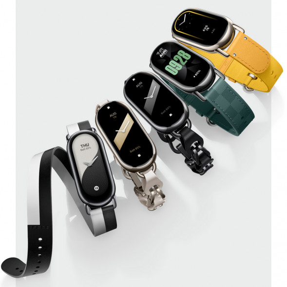 Xiaomi Mi Band 8 Fashion Wristband Black and White Genuine Leather Double Circle Wristband 47442