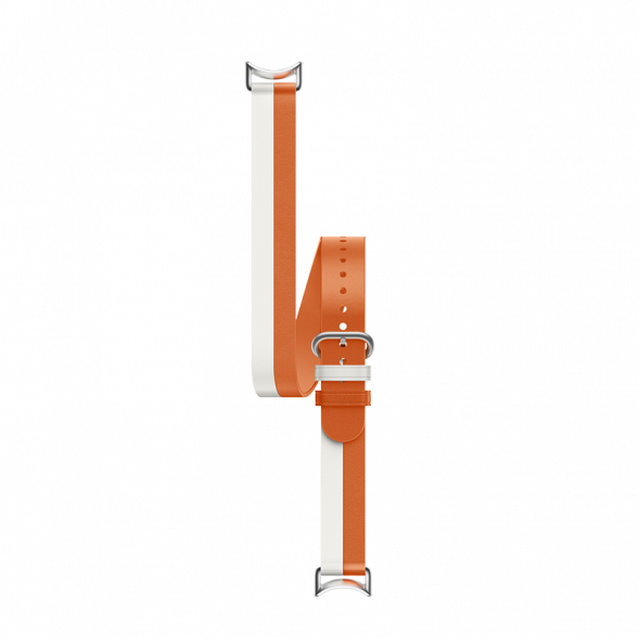 Xiaomi Mi Band Leather Double Circle Wristband Beige and Orange 57431