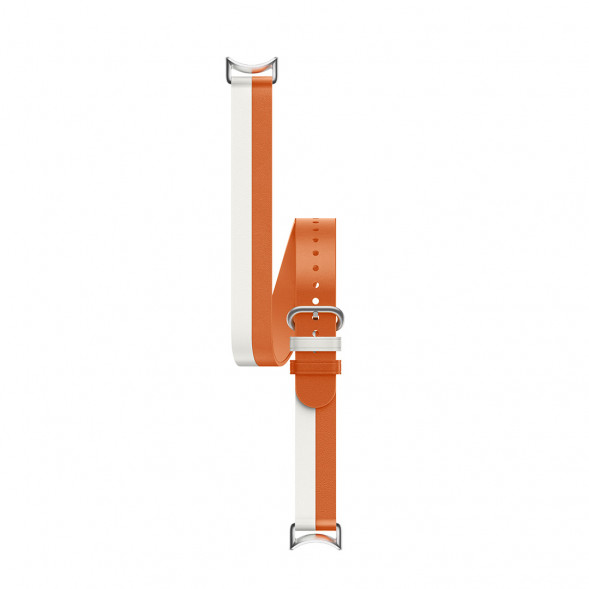 Xiaomi Mi Band Leather Double Circle Wristband Beige and Orange 57431
