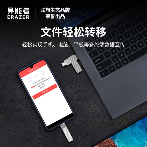 Lenovo Erazer 64G/Dual Interface Flash Drive F500 Silver 31115840