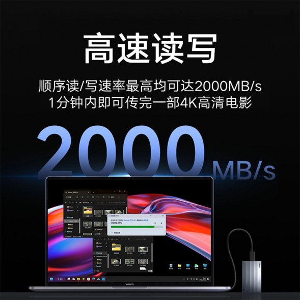 Xiaomi Mobile solid state drive 1T light gray 1TB 45628