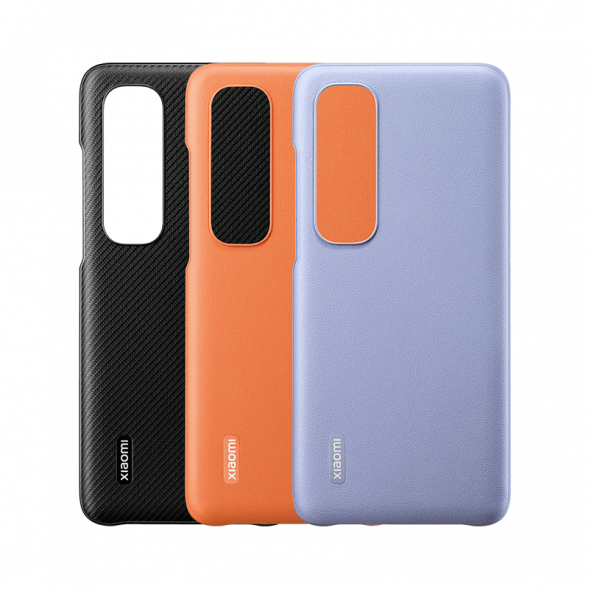 Xiaomi 10S plain leather protective case thermal orange 33523