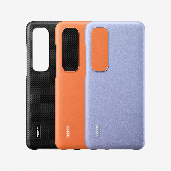 Xiaomi 10S plain leather protective case thermal orange 33523