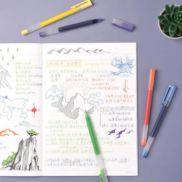 Xiaomi Ju Neng Write Colorful Gel Pens, Five Colors, 5 Pack 30692