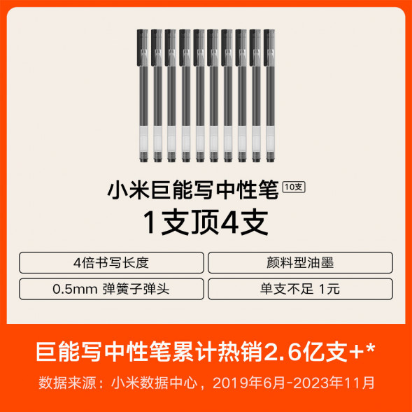 Xiaomi Juneng writing gel pen 10-pack black 10-pack 23115