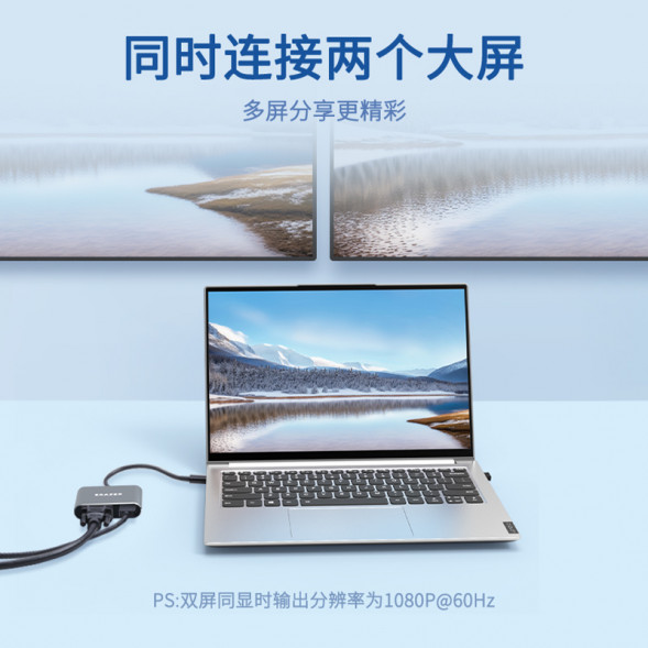 Lenovo Erazer (TypeC extension) USB3.0 high speed + HDMI4K@30Hz + VGA + PD100W (XC04) / four-in-one 65013236